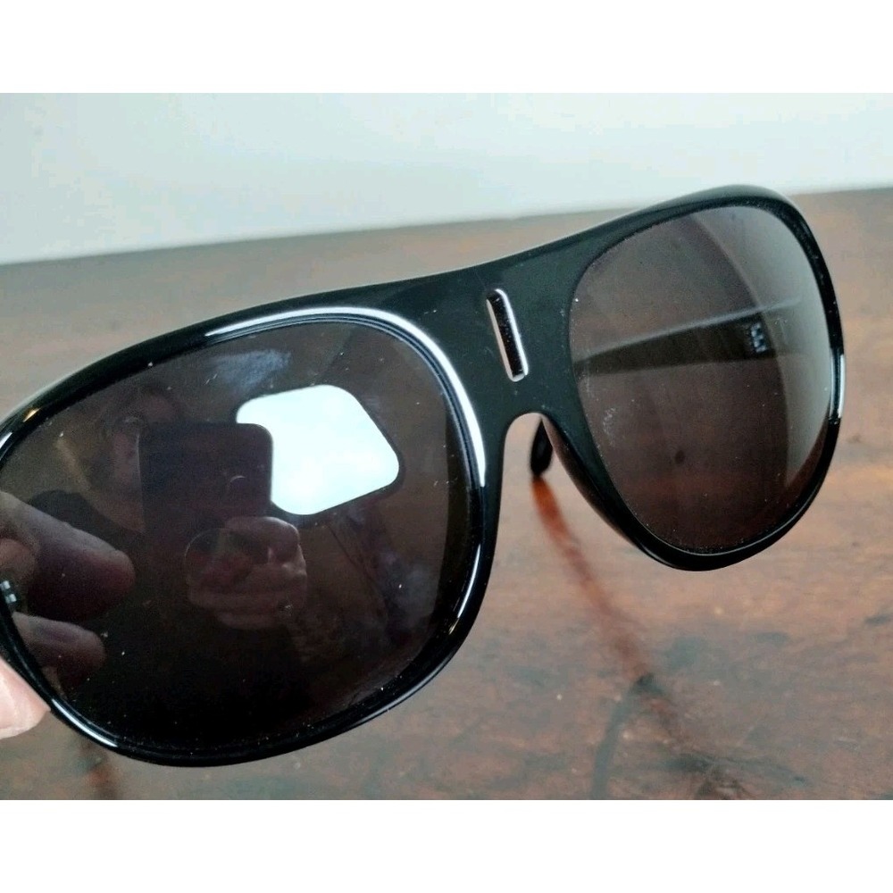 New Spy Optic Crossway Black Wrap Sunglasses Silver Cross Logo Men's Y2K Style